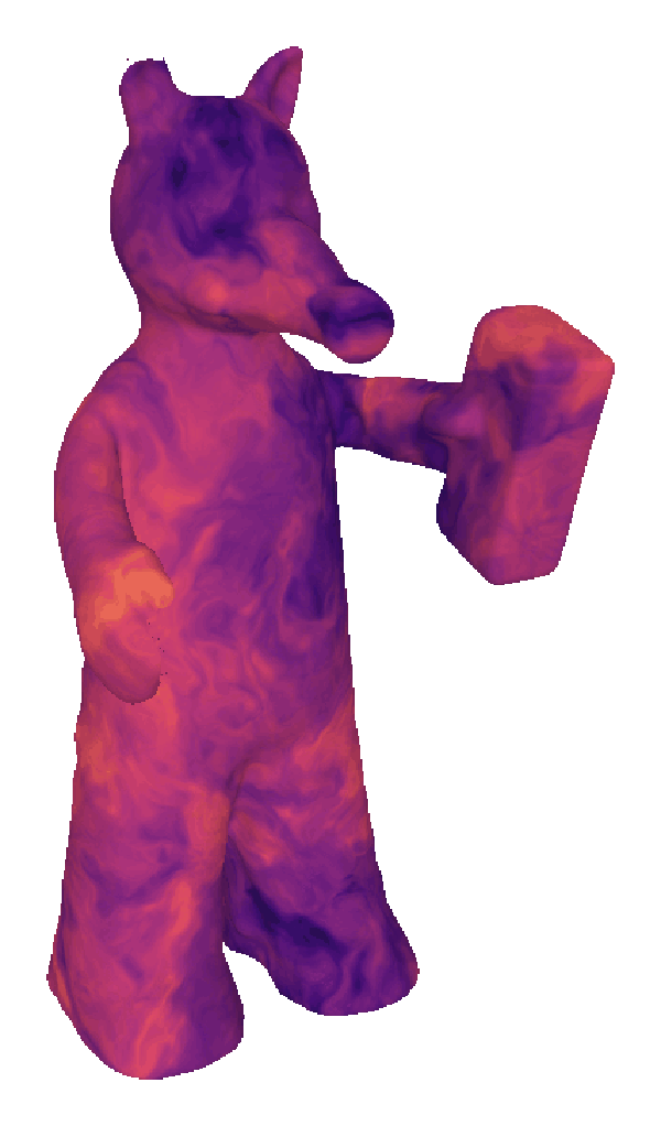Fractional Brownian Motion on a 3D Reconstructed Shape
